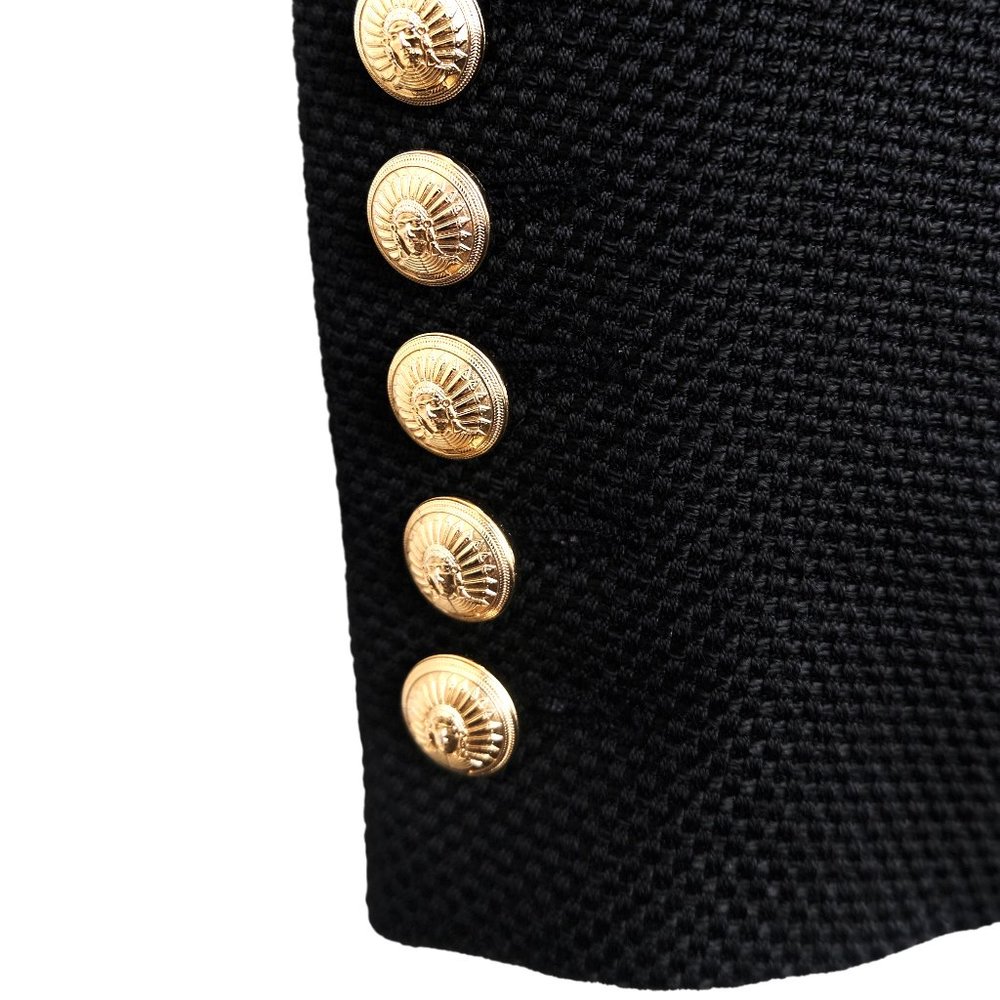 Balmain Gold Single Button Tuxedo Jacket - Picture 6 of 8